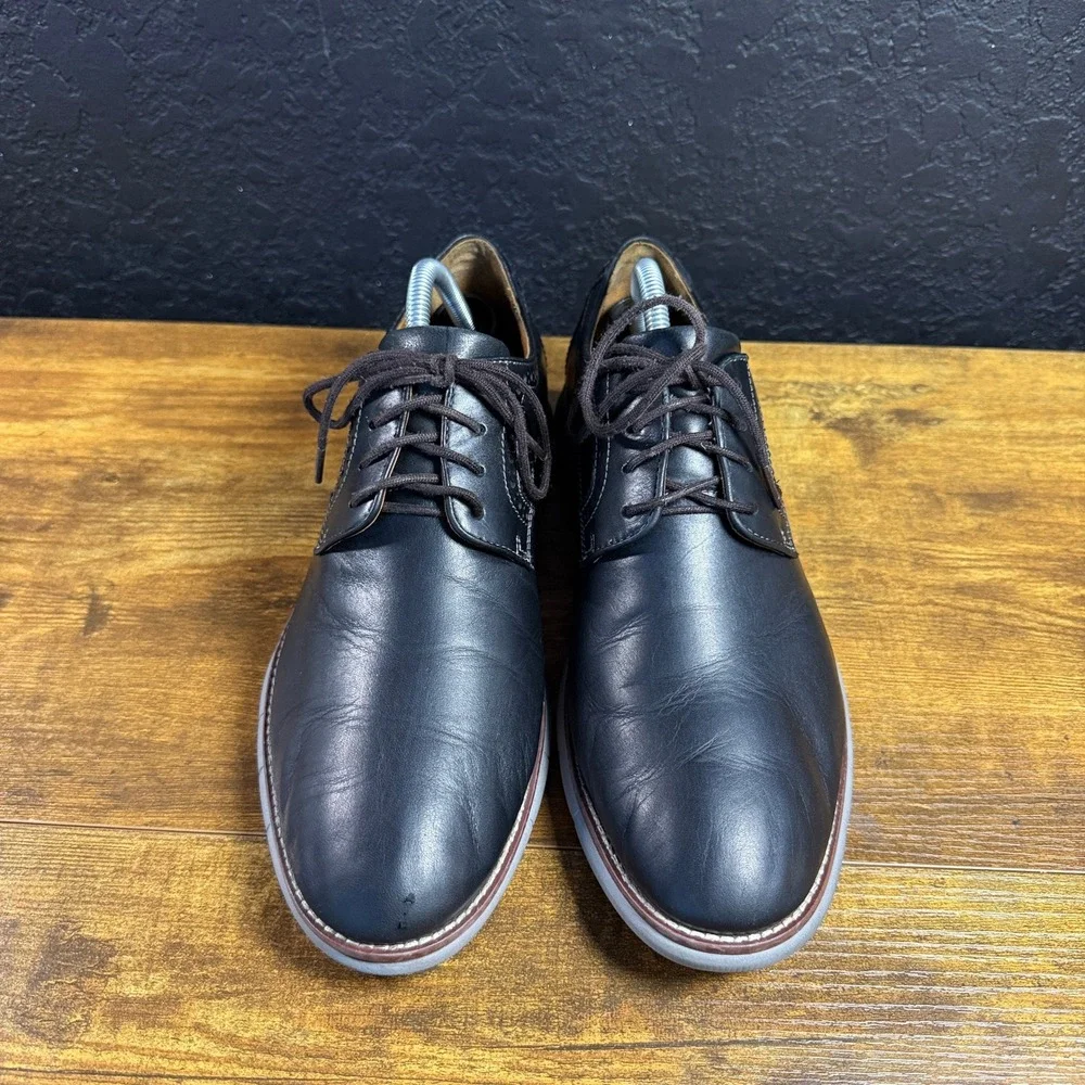 Johnston & Murphy Holden 20-8371 Black Leather Plain Toe Oxford Mens 9.5M